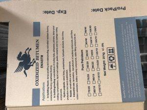marking of bitumen 115/15 on cardboard box